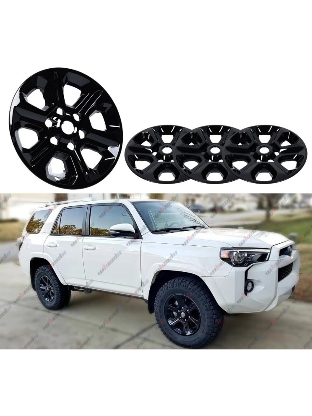 Durable 17" Hubcap Wheel Skin Covers - Set of 4 for Standard Wheels, Snap-On